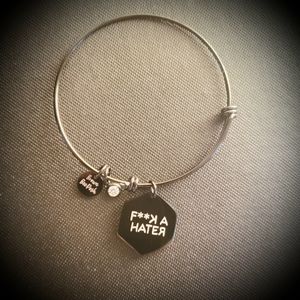 Black Stainless Steel F**k A Hater Charm Bracelet